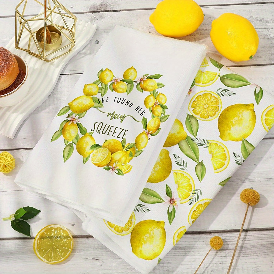 2Pcs, Lemon Wreath Kitchen Tow - Home Cooking Cookbook ulasan dan harga