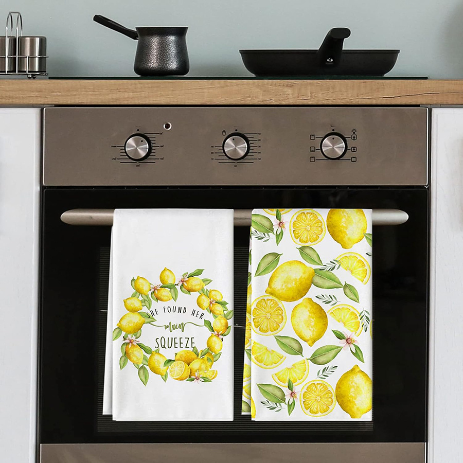 2Pcs, Lemon Wreath Kitchen Tow - Home Cooking Cookbook ulasan dan harga