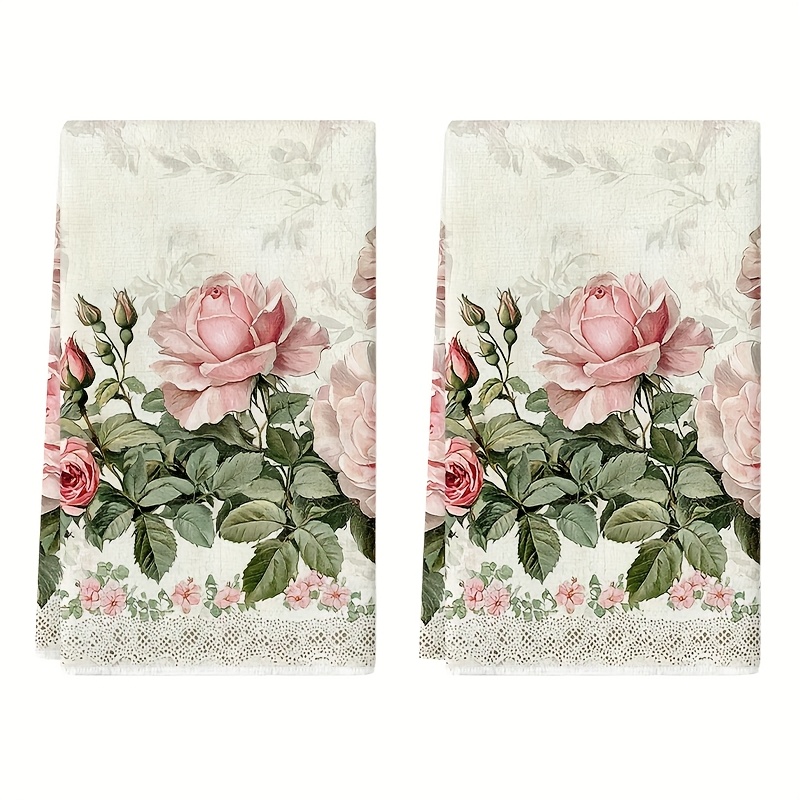 2Pcs, Vintage Lace Pink Rose K - Home Cooking Cookbook ulasan dan harga